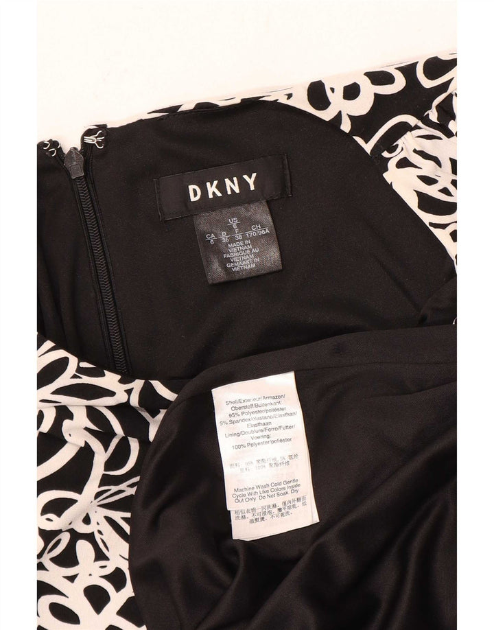 Женское платье-футляр без рукавов с абстрактным узором Dkny, США 6, средний черный цвет