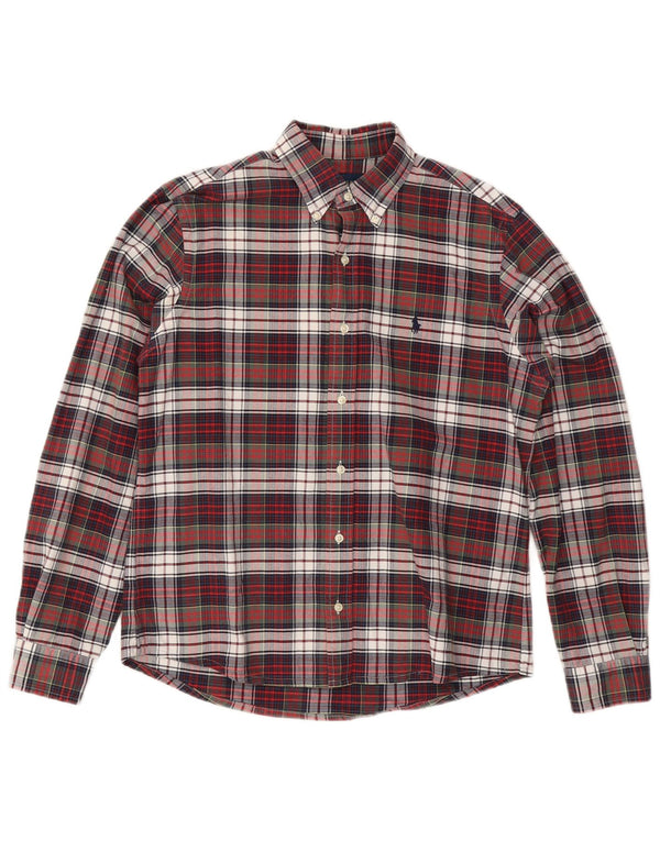 Мужская фланелевая рубашка RALPH LAUREN, средний размер, разноцветная клетка, хлопок