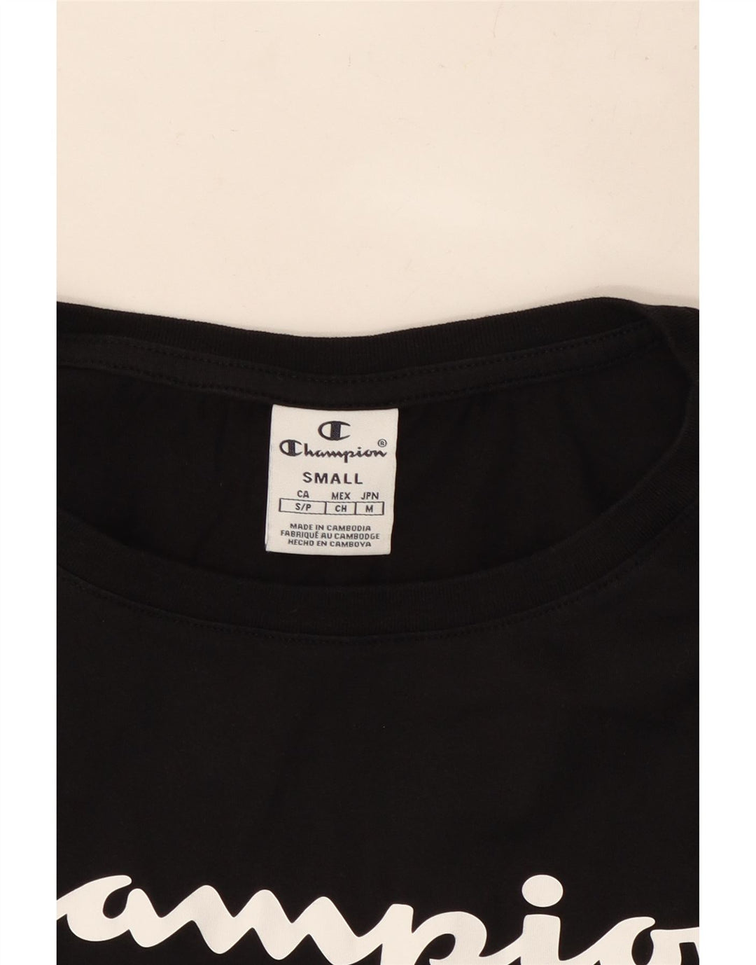 Женская укороченная футболка большого размера с рисунком CHAMPION, UK 10, маленькая, черная