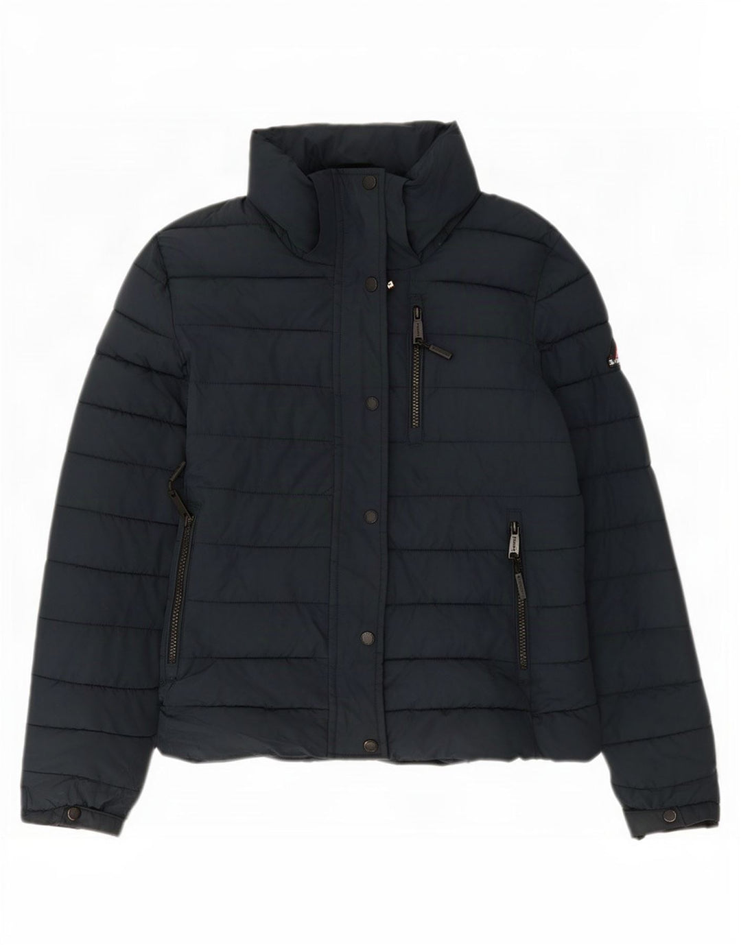 Женская стеганая куртка Superdry UK 10, маленький размер, темно-синий, полиэстер