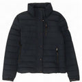 Женская стеганая куртка Superdry UK 10, маленький размер, темно-синий, полиэстер