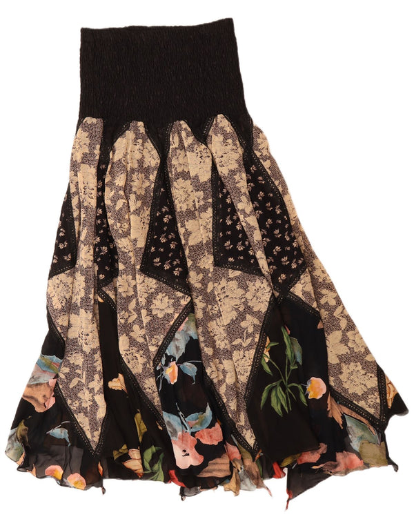 Vintage Womens Asymmetric Gypsy Skirt W30 Medium Multicoloured Patchwork