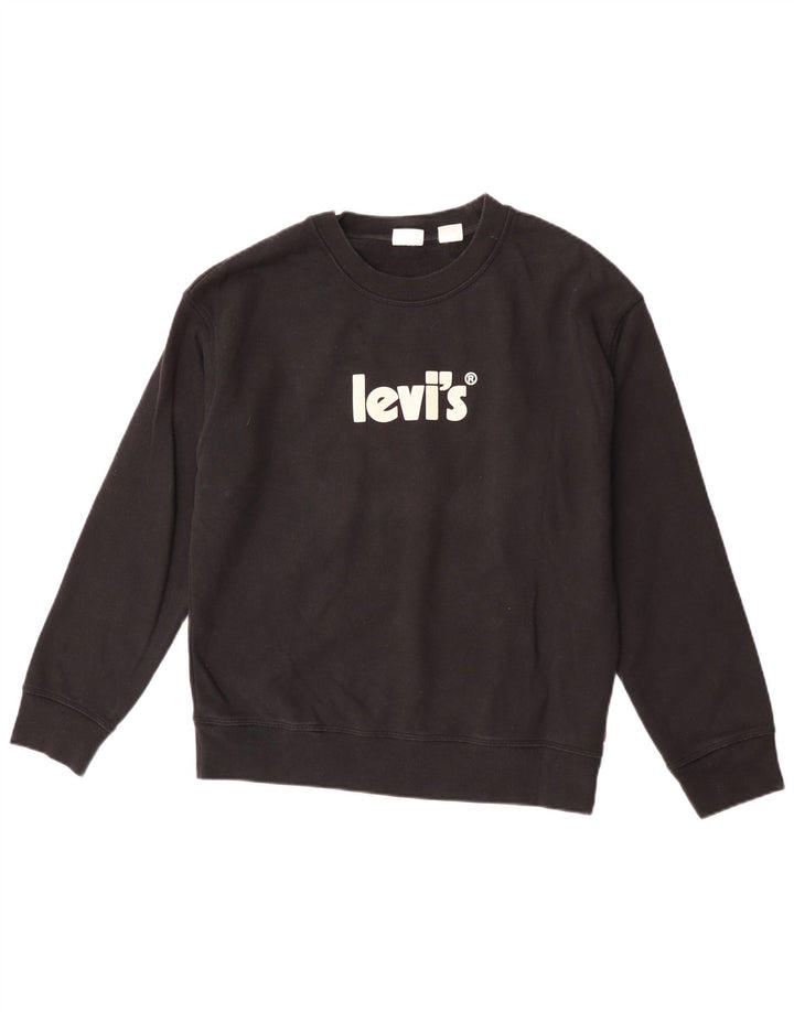 Мужской свитшот с рисунком Levi's, маленький черный хлопковый джемпер