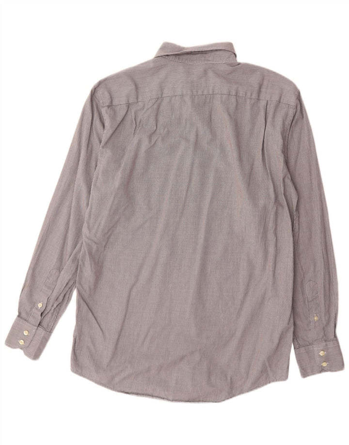 Мужская рубашка стандартного кроя Lacoste, размер 40, средний серый хлопок в тонкую полоску