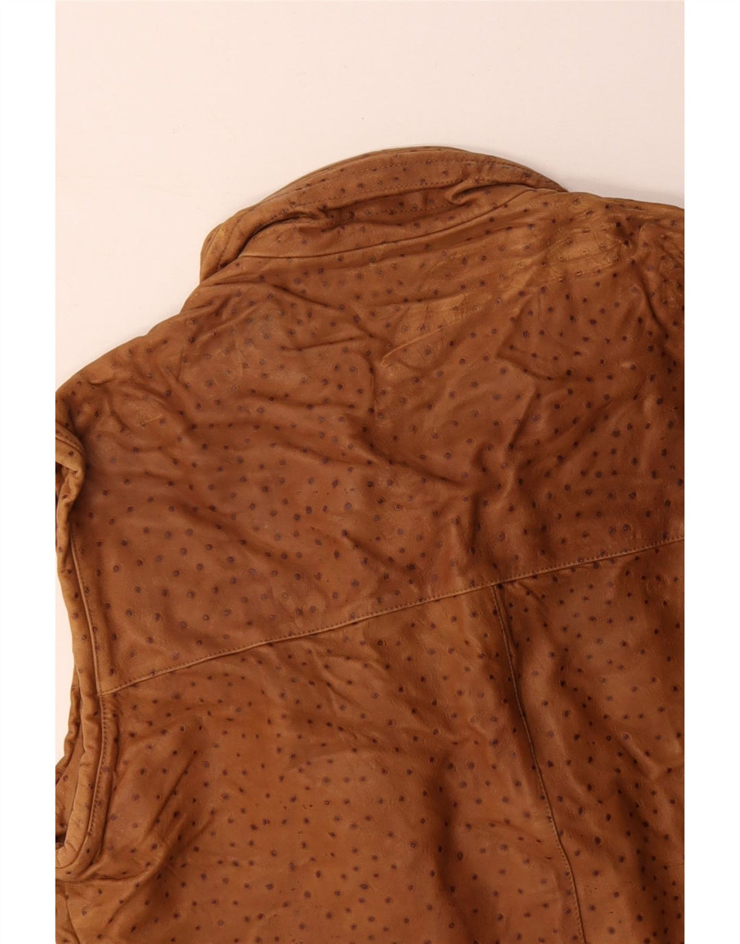 Мужской кожаный жилет VINTAGE IT 56 3XL Коричневый в пятнистый цвет