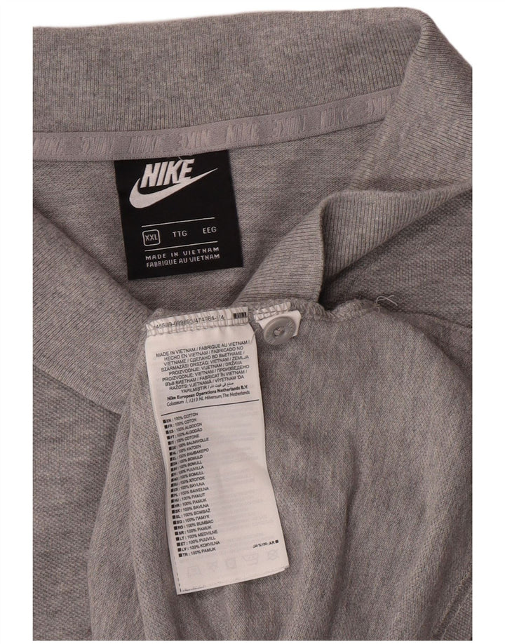 Мужская рубашка-поло NIKE 2XL, серая, хлопок