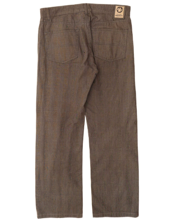 Мужские прямые повседневные брюки MURPHY & NYE W33 L30 серые с узором «гусиные лапки»