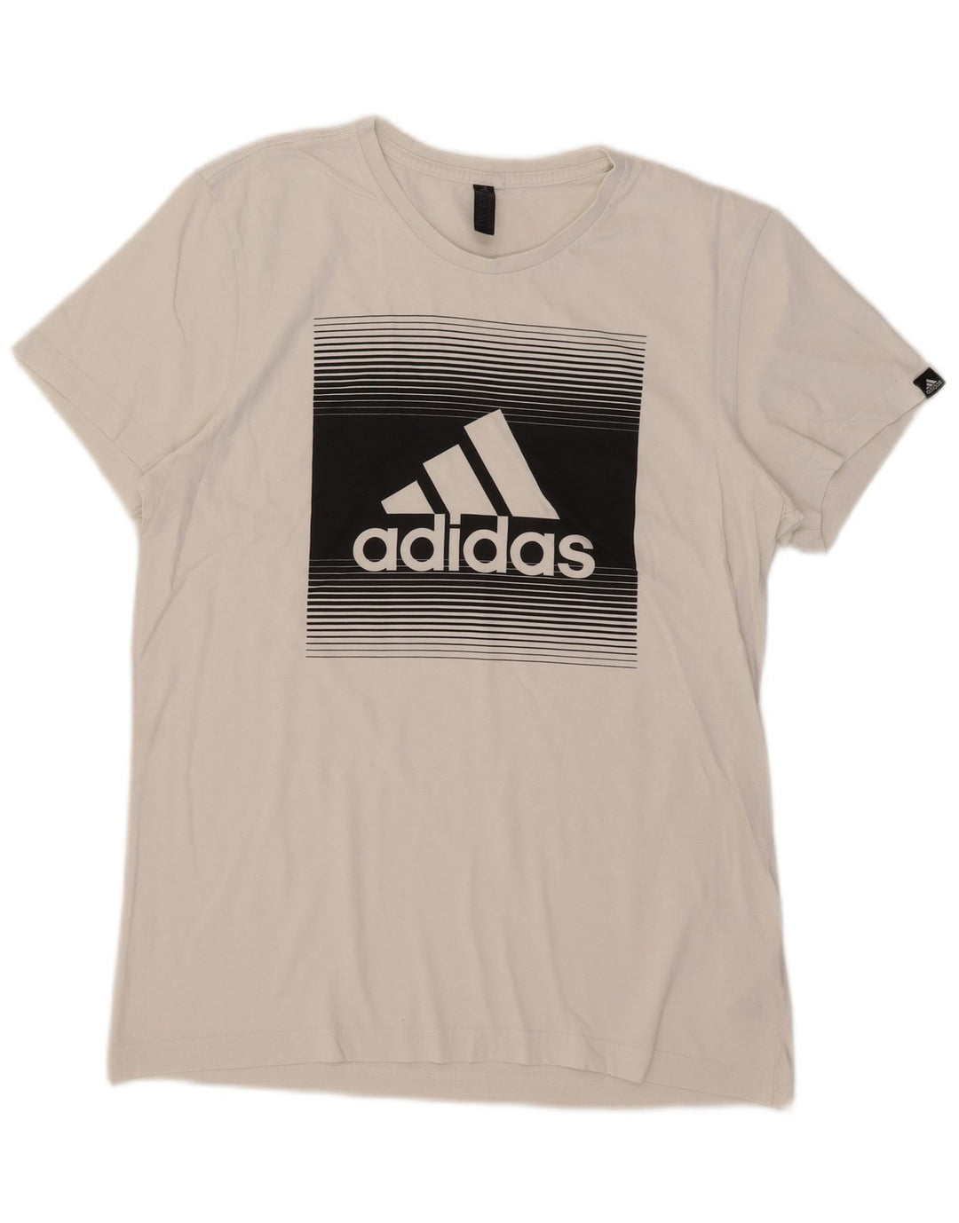 Adidas Мужская футболка с рисунком Топ среднего размера, белый хлопок