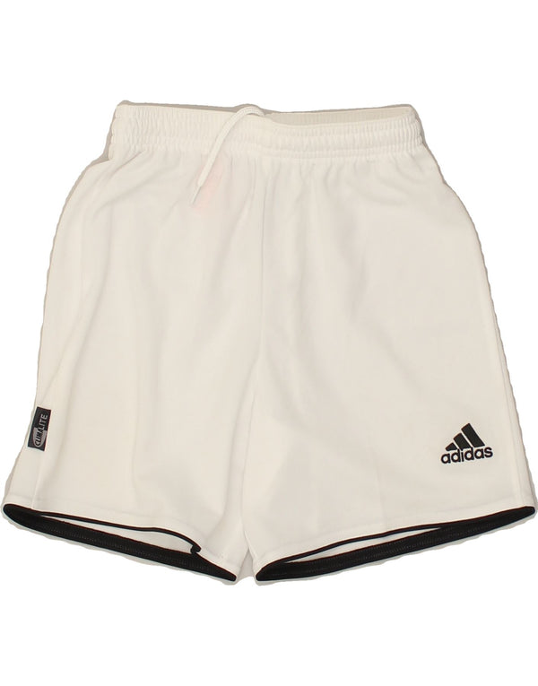 ADIDAS Boys Climalite Sport Shorts 5-6 Years 2XS  White Polyester