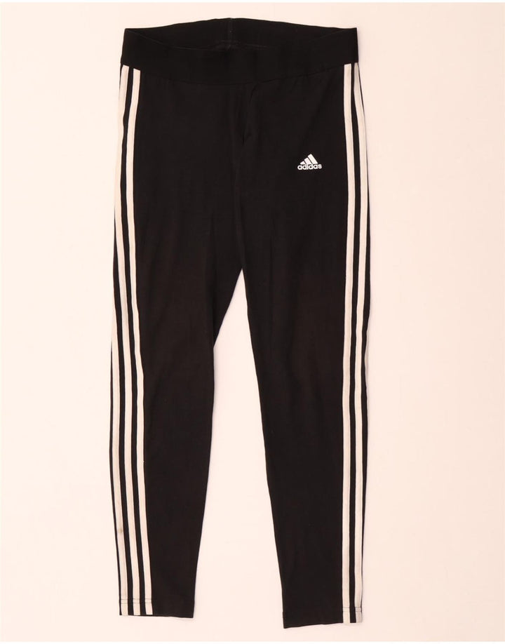 Женские леггинсы ADIDAS UK 12/14, хлопковые, среднего размера, черные