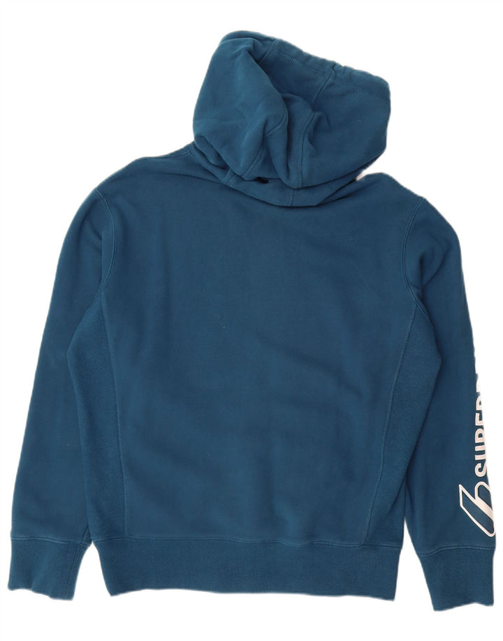 SUPERDRY Мужской джемпер с капюшоном с рисунком, маленький синий, хлопок