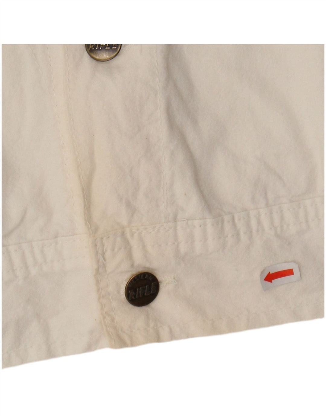 RIFLE Mens Utility Gilet IT 50 Large White Cotton
