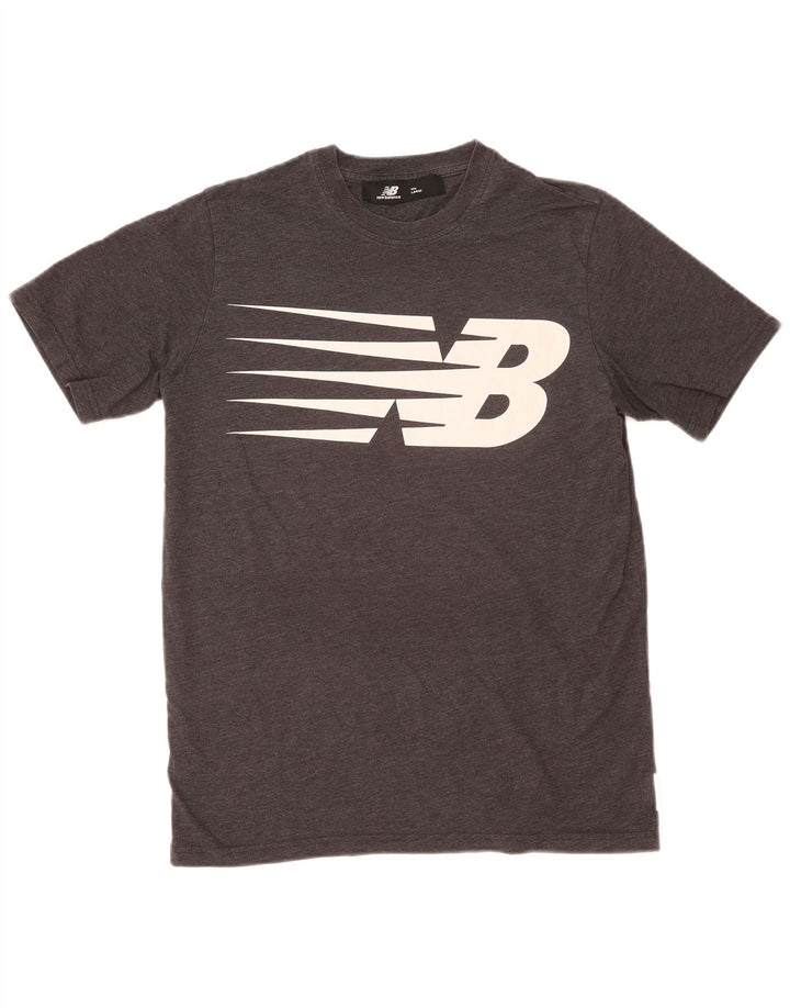 Мужская футболка с рисунком New Balance, большая серая в крапинку