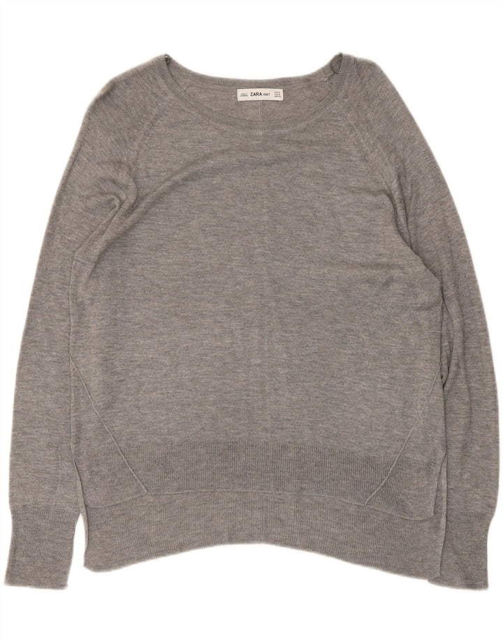 Женская блузка Zara Top UK 14, средний серый
