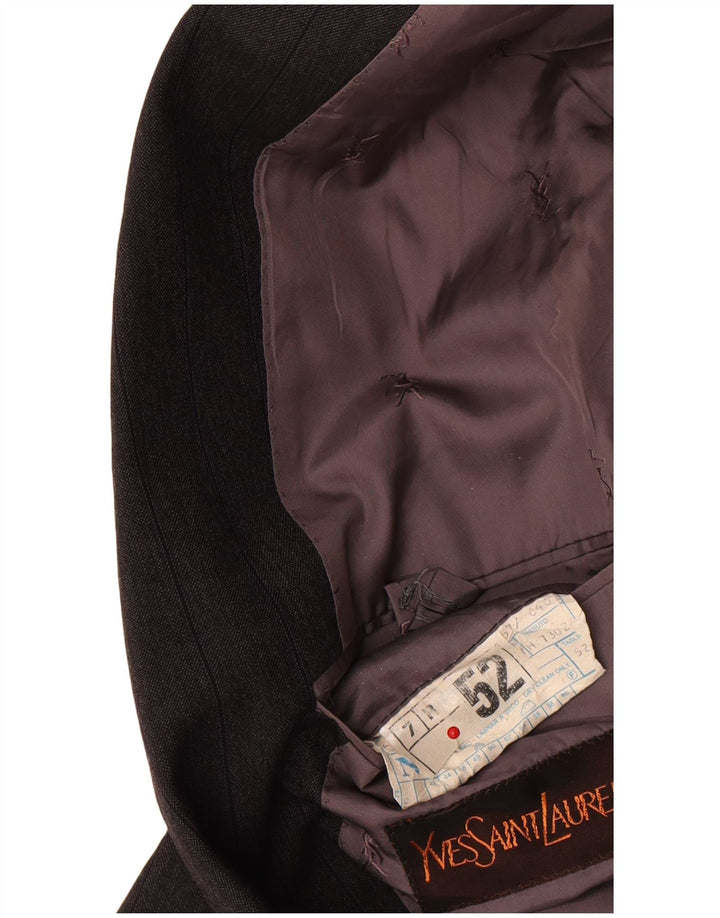 Мужской пиджак на 2 пуговицах Yves Saint Laurent IT 52 XL Серый в полоску