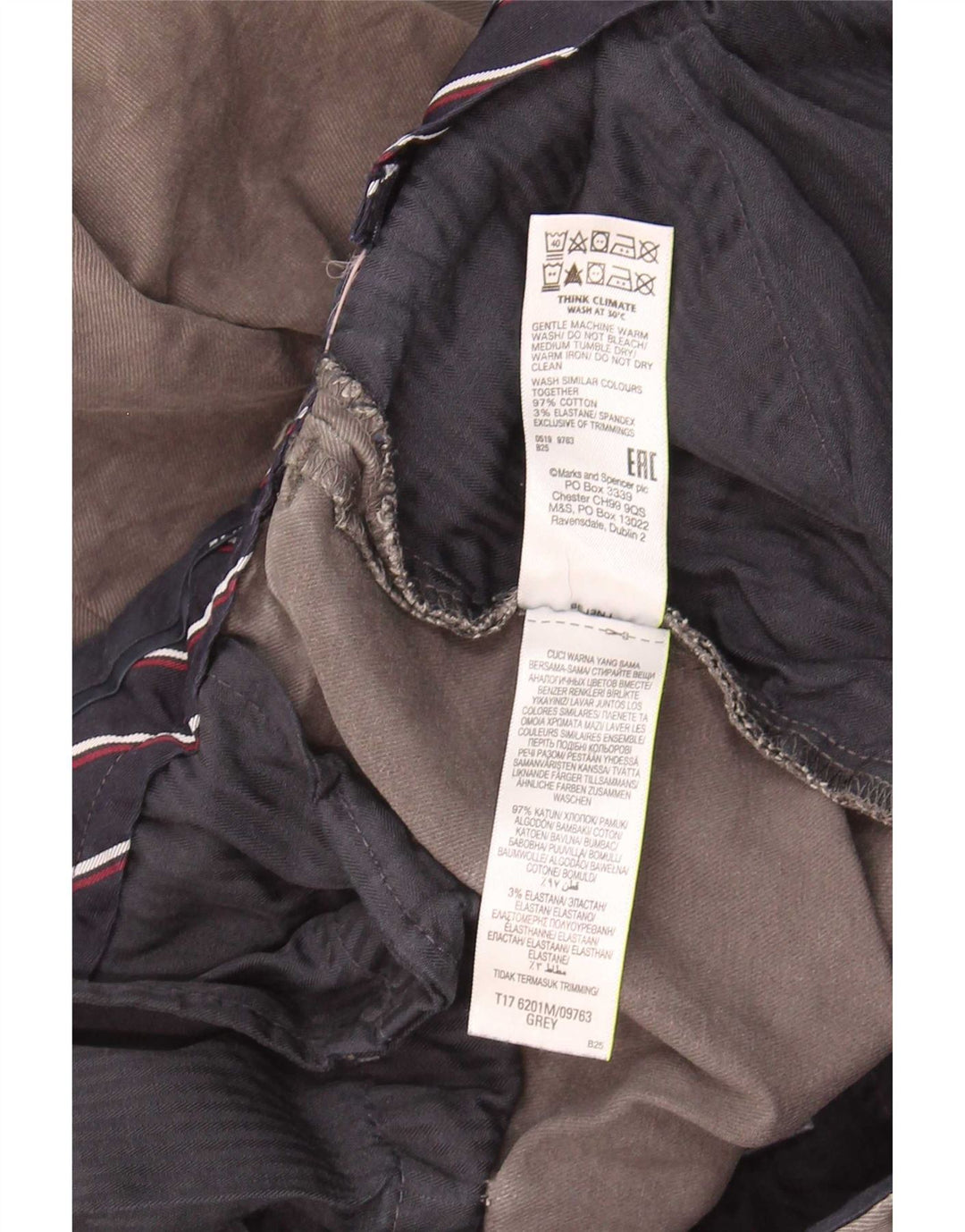 Мужские прямые брюки чинос Marks & Spencer Blue Harbour W40 L29 серые