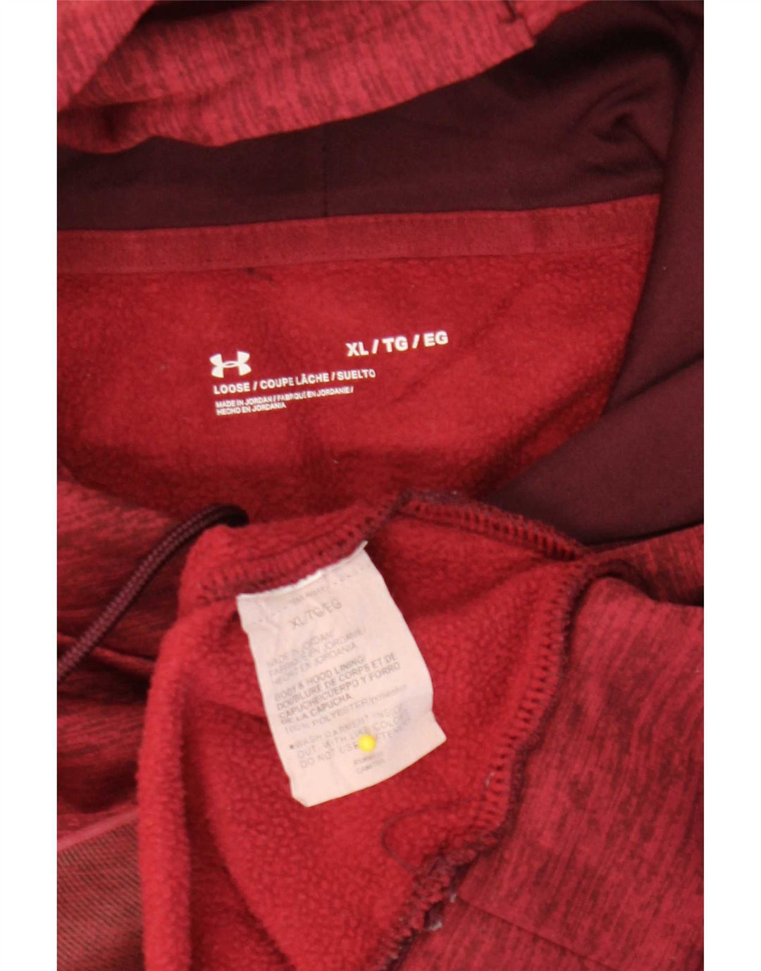 Мужской джемпер с капюшоном Under Armour XL, темно-бордовый, полиэстер с крапинками