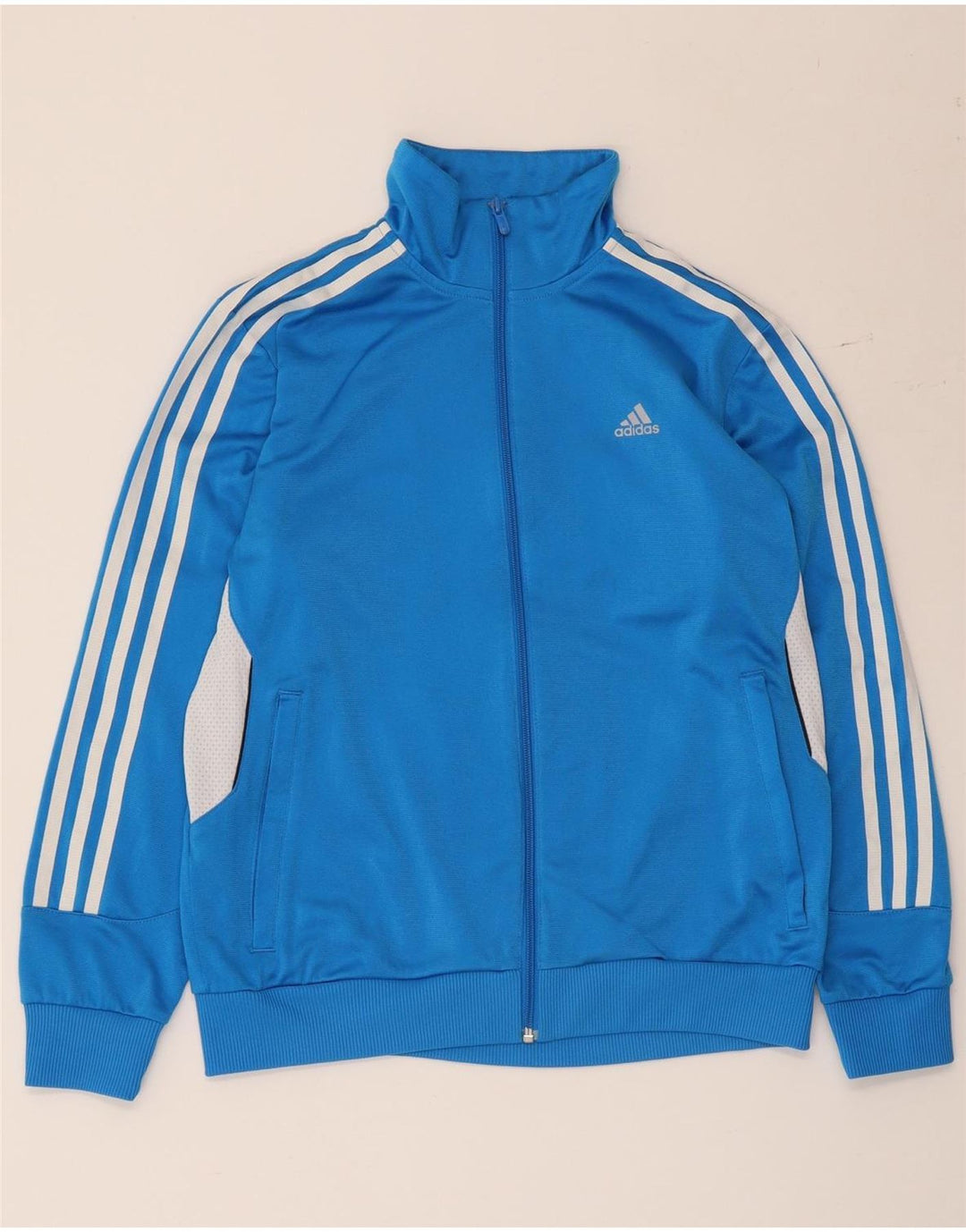 Спортивный костюм Adidas для мальчиков, верхняя куртка 13–14 лет, синяя, полиэстер с цветными блоками