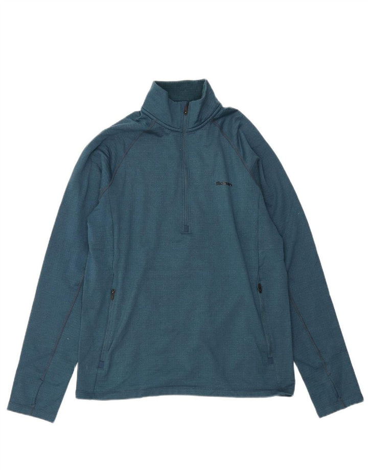 ROHAN Mens Zip Neck Sweatshirt Jumper Small Blue Polyester