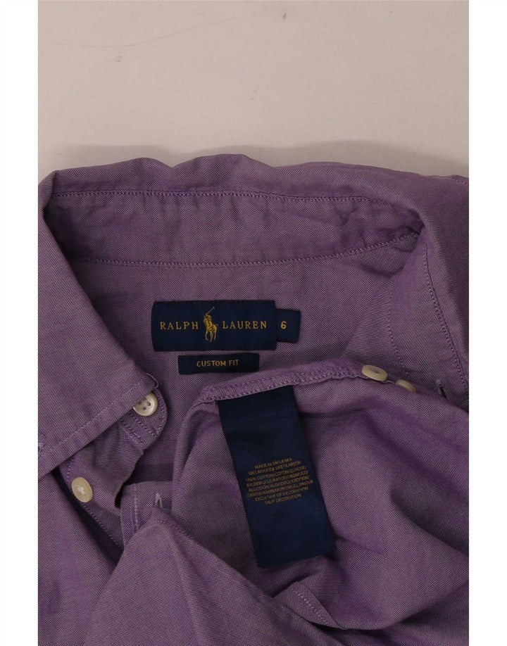 Мужская рубашка индивидуального кроя Ralph Lauren, размер США 6, средний фиолетовый хлопок