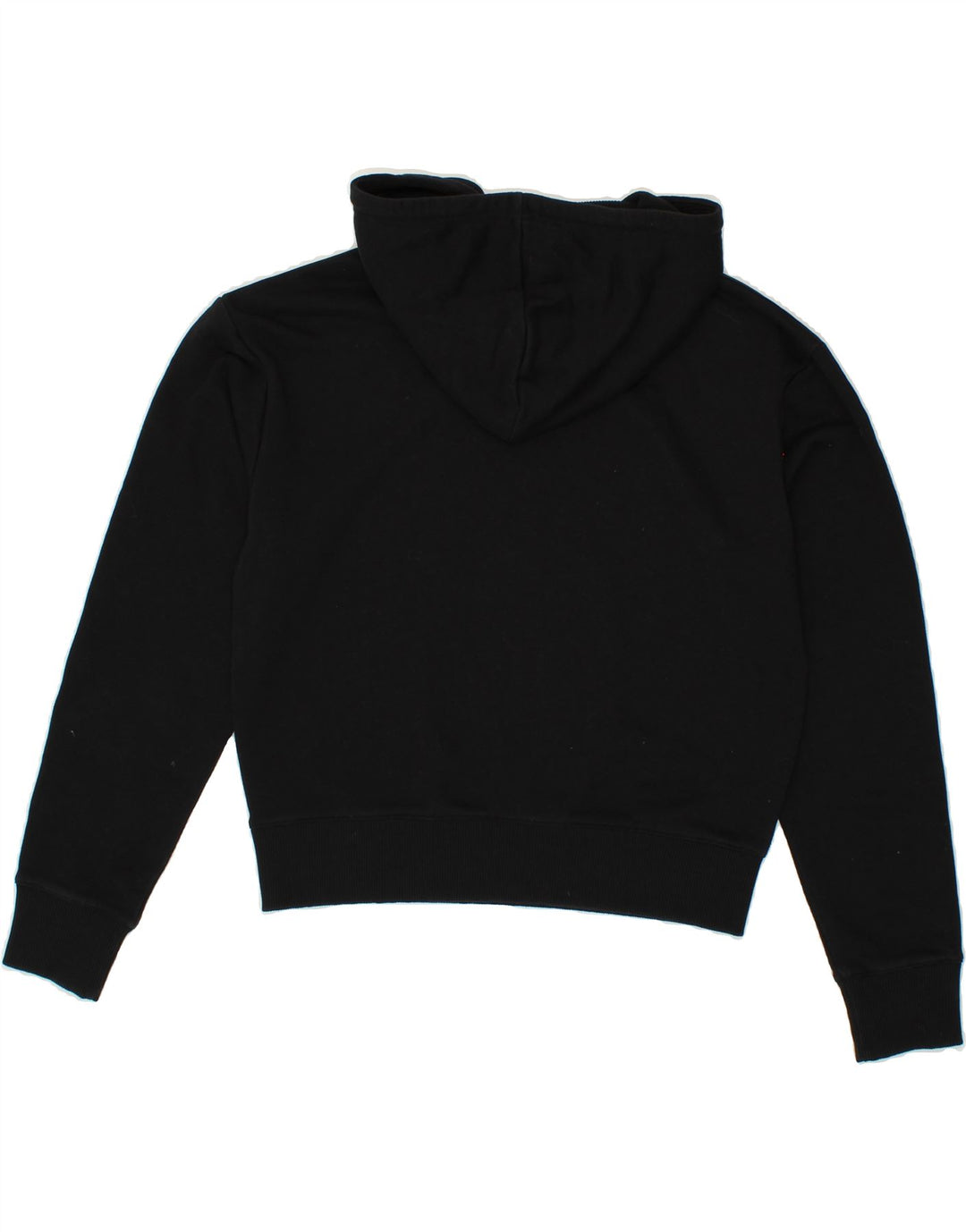 CHAMPION Womens Crop Hoodie Jumper UK 14 Medium Black Vintage Champion and Second-Hand Champion from Messina Hembry 