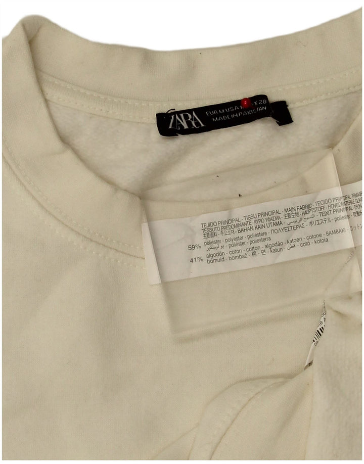Женский свитер Zara UK 14, средний белый полиэстер