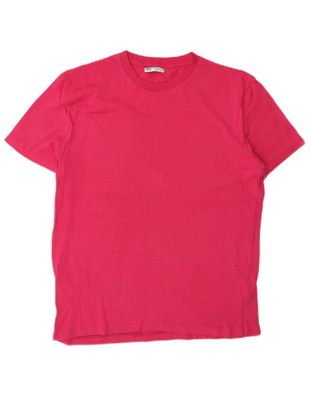 Женская футболка Zara Top UK 14, хлопковый средний розовый цвет