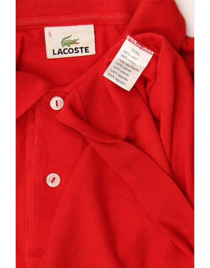 Мужская рубашка-поло Lacoste, размер 5, большая красная хлопковая ткань