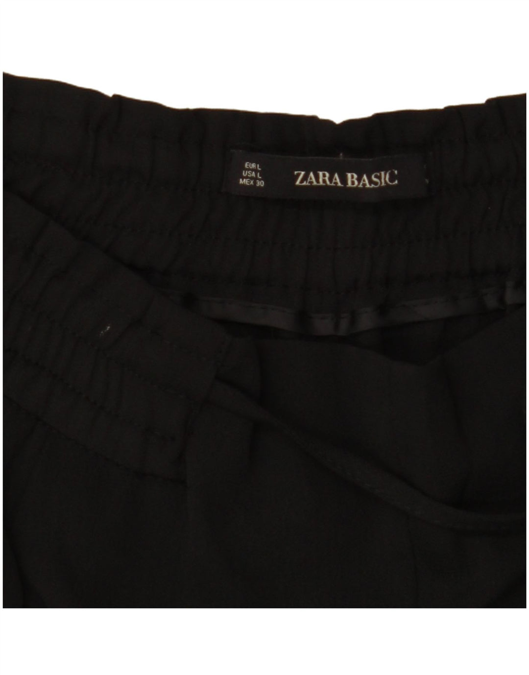 Женские зауженные укороченные брюки с завышенной талией ZARA UK 16, большие W34 L27, черные