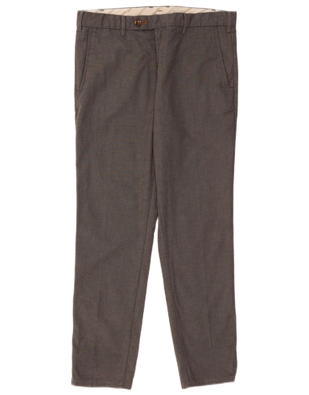 Мужские узкие костюмные брюки ZARA EU 42, большие W32 L28, серые с узором «гусиные лапки»