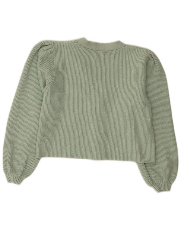 Женский укороченный кардиган Zara UK 10, маленький зеленый вискоза