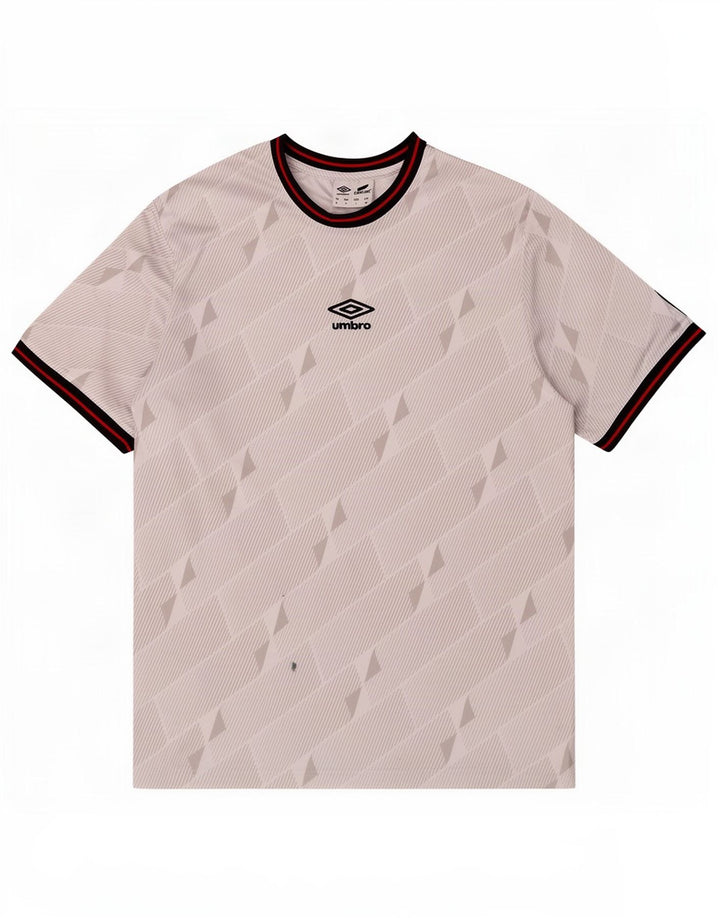 Мужская футболка Umbro, верх среднего размера, белый полиэстер с геометрическим рисунком