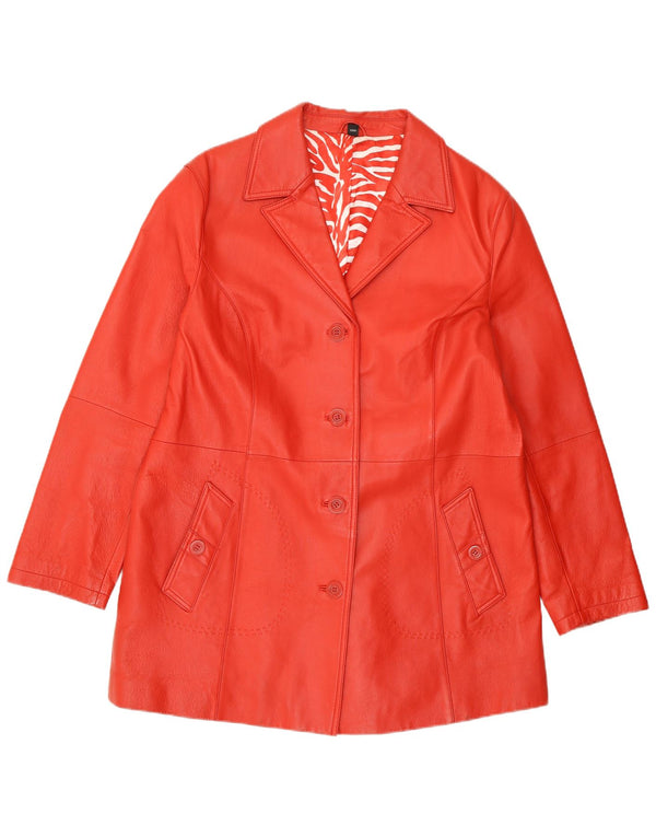 ВИНТАЖНАЯ Женская кожаная куртка UK 20 2XL Красная кожа