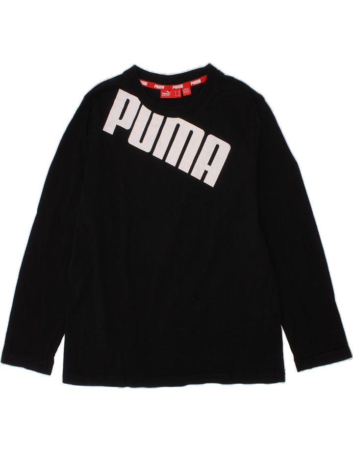 PUMA Boys Graphic Top Long Sleeve 9-10 Years Black Cotton Vintage Puma and Second-Hand Puma from Messina Hembry 