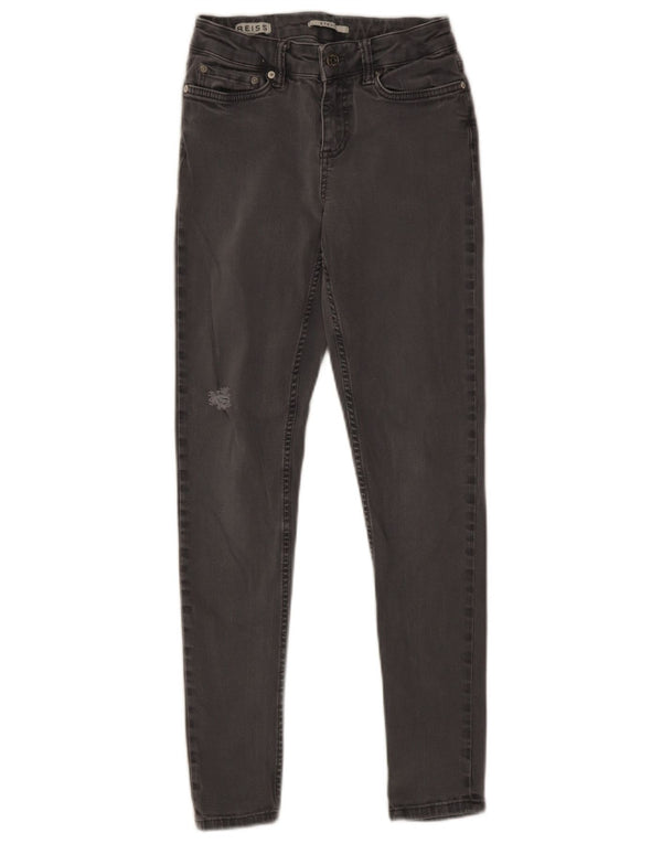 Женские потертые джинсы скинни Reiss Steve W27 L27, серый хлопок