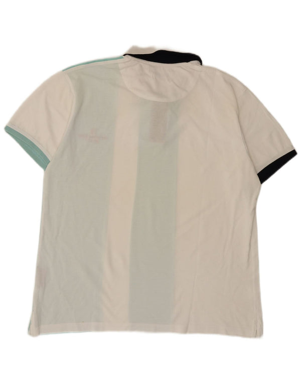 Мужская рубашка-поло стандартного кроя Harmont & Blaine 3XL, белый хлопок, цветные блоки