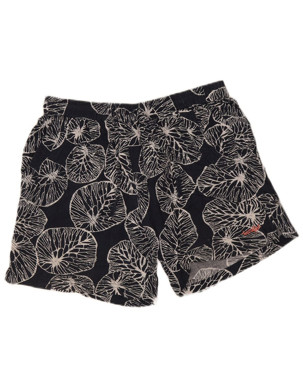 Женские повседневные шорты Weird Fish UK 12 Medium W30 Темно-синие вискозные с цветочным принтом
