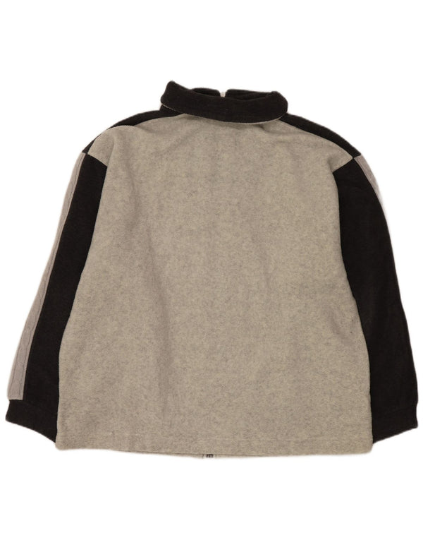 Мужская вязаная флисовая куртка Greenstone Park UK 44 2XL серая с цветными блоками