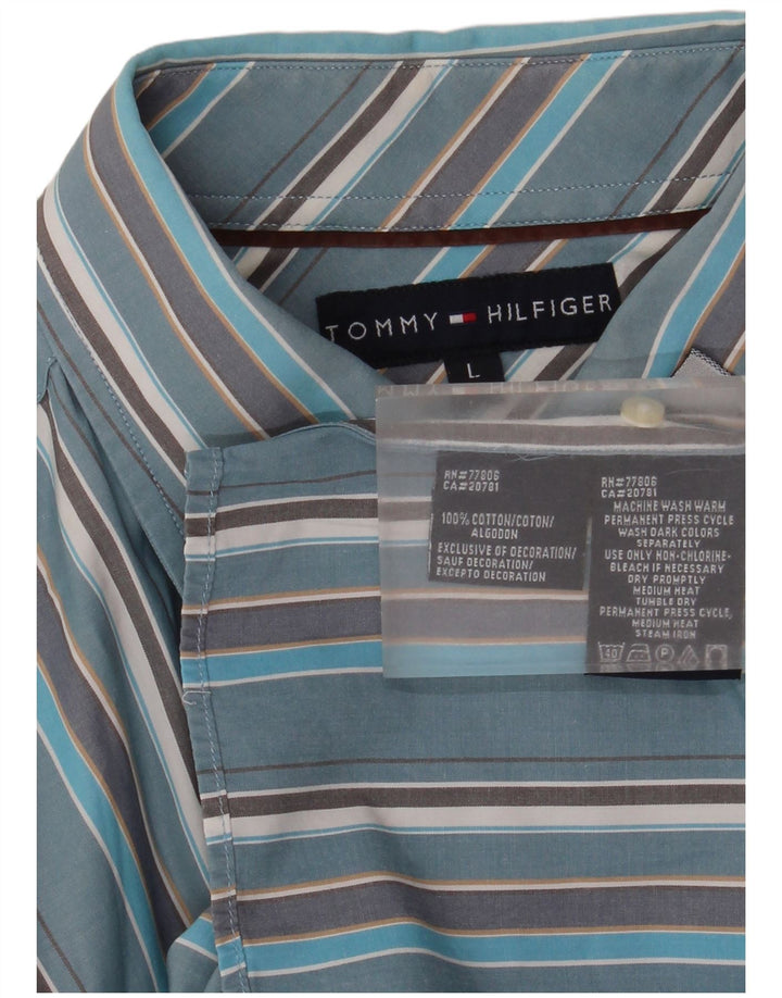 Мужская рубашка Tommy Hilfiger из хлопка в большую синюю полоску