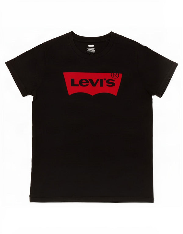 Женская футболка с рисунком Levi's Top UK 10, маленькая, черный хлопок