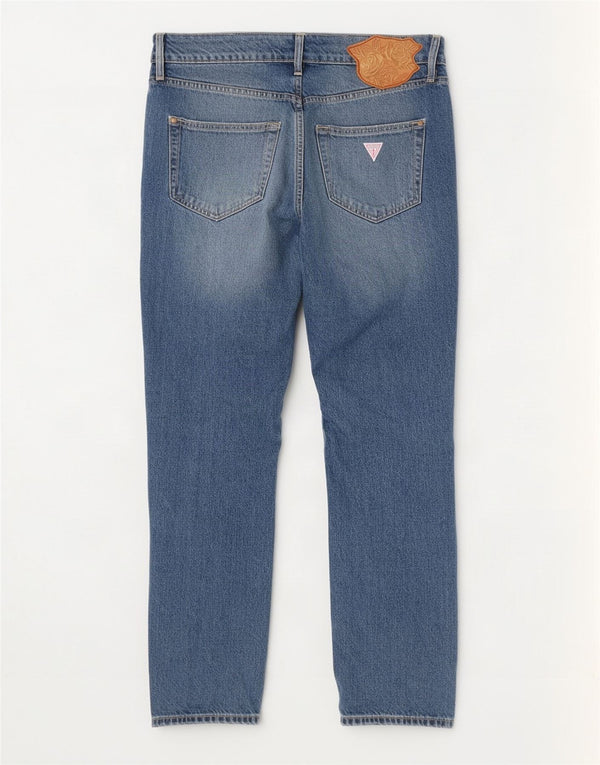 Guess Womens High Rise Straight Jeans W28 L30 Blue Cotton