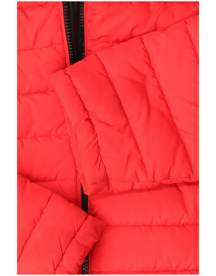 Мужская утепленная куртка с капюшоном Superdry UK 40, большой красный полиэстер