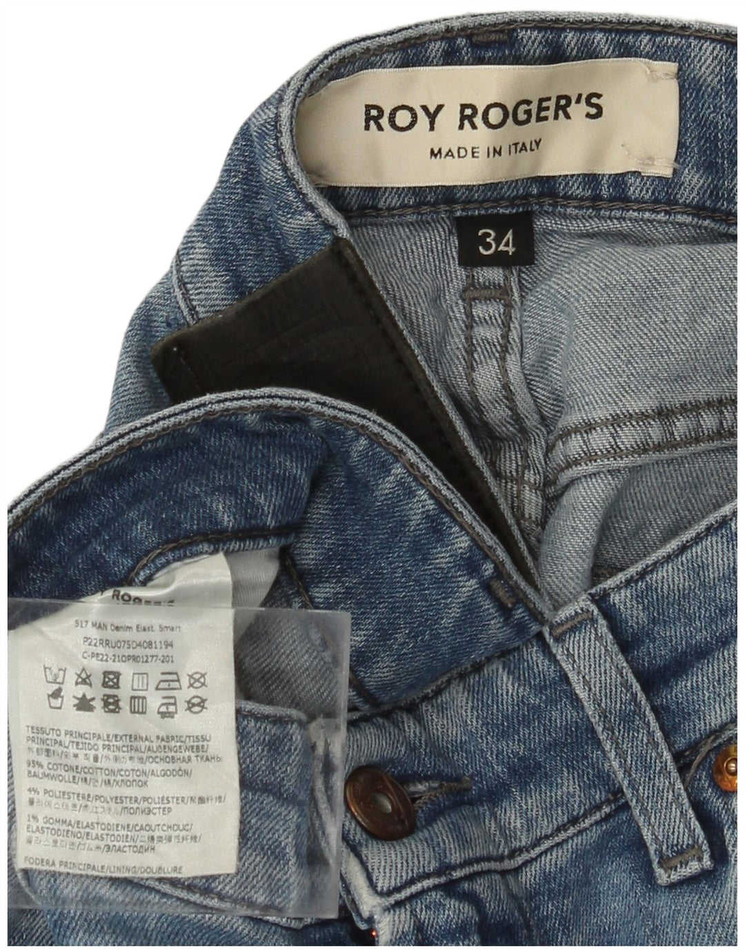 Мужские узкие джинсы ROY ROGERS W34 L34 синие, хлопок