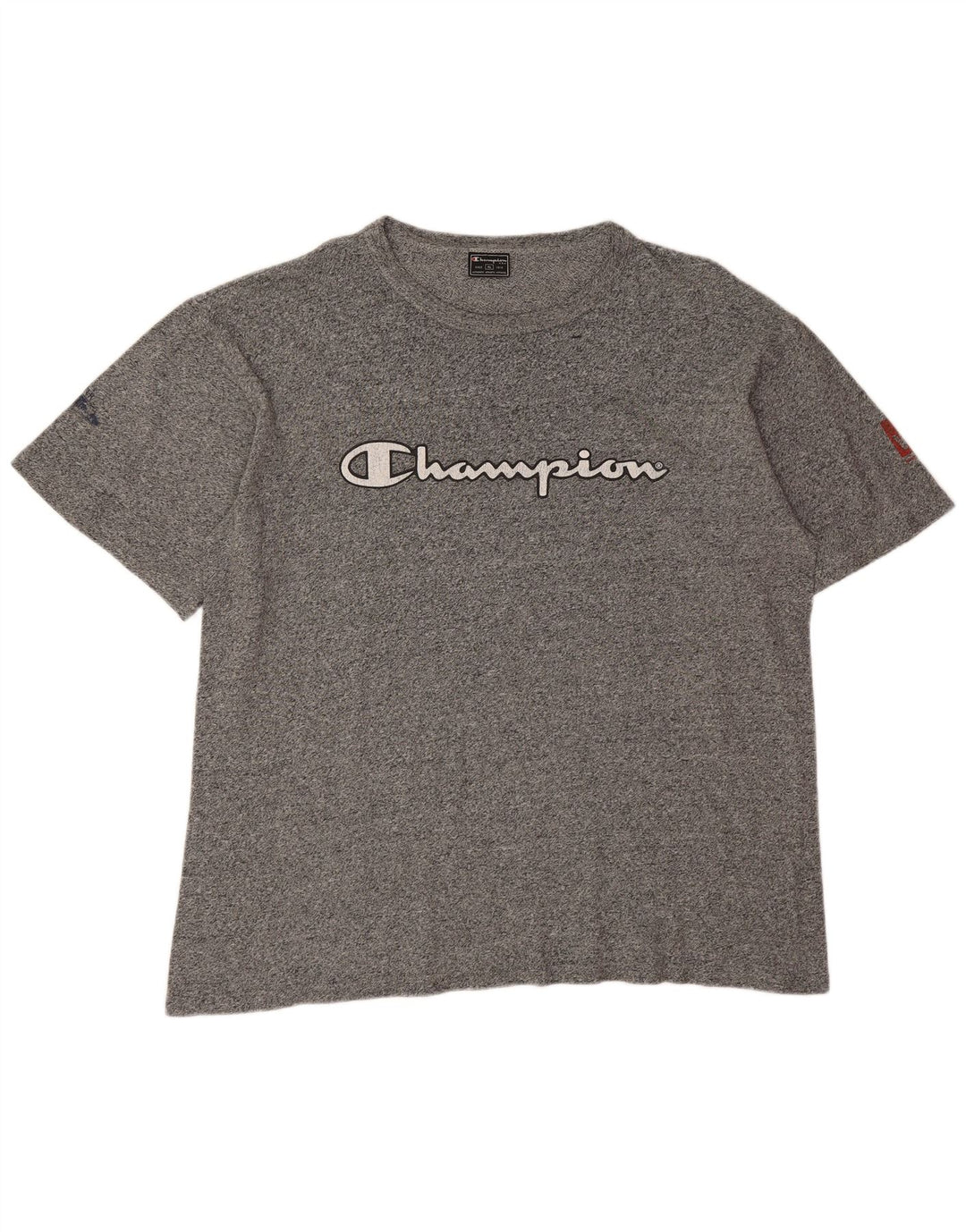 Мужская футболка с рисунком Champion XL, серая в крапинку