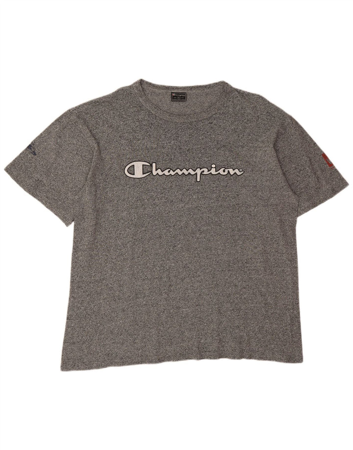 Мужская футболка с рисунком Champion XL, серая в крапинку