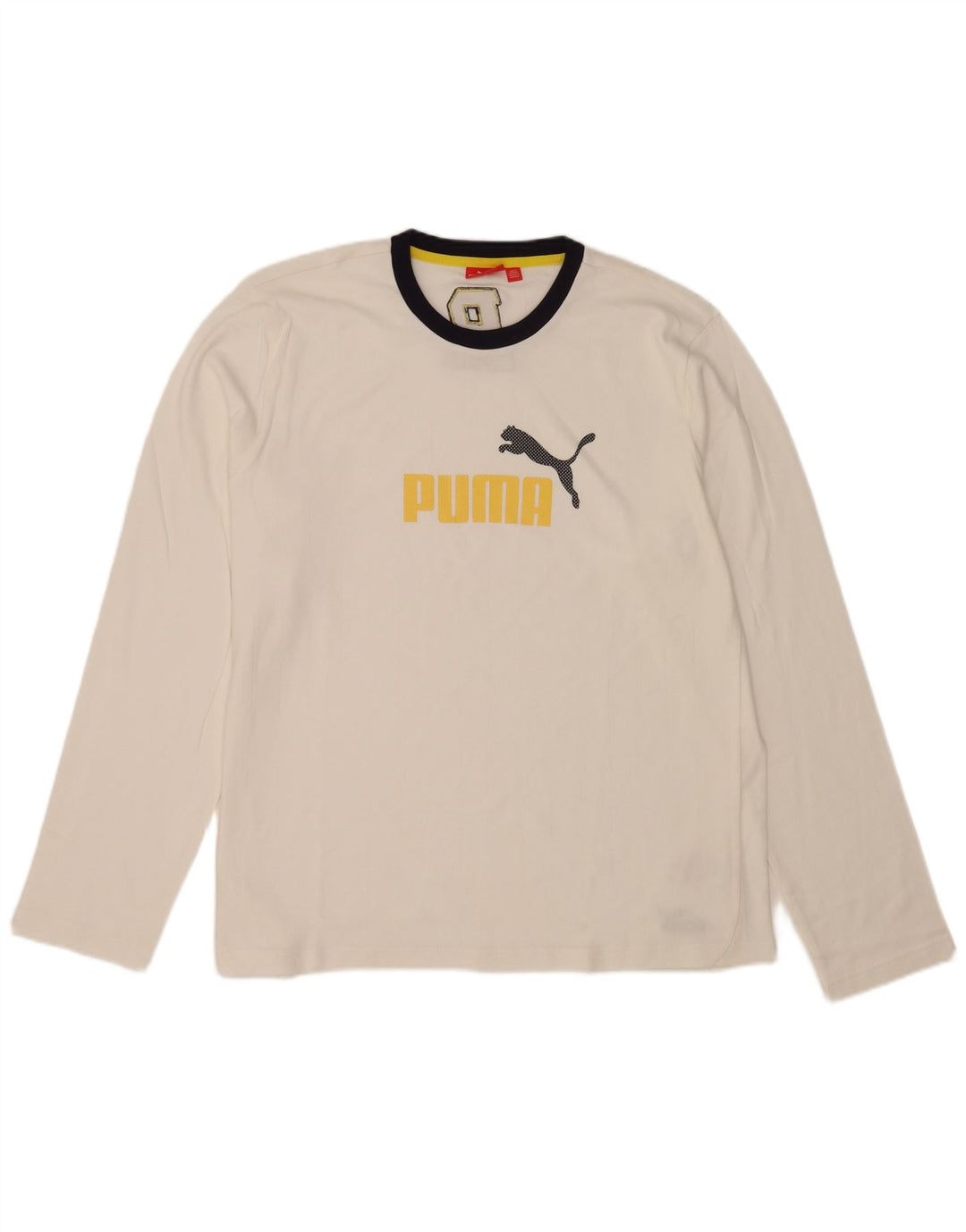 Мужской топ с рисунком Puma с длинным рукавом XL, белый хлопок