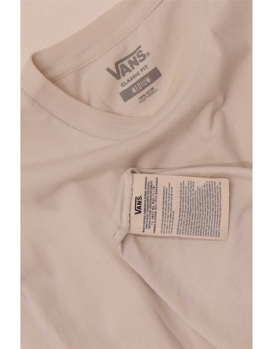 Мужская футболка классического кроя Vans, белый хлопок среднего размера