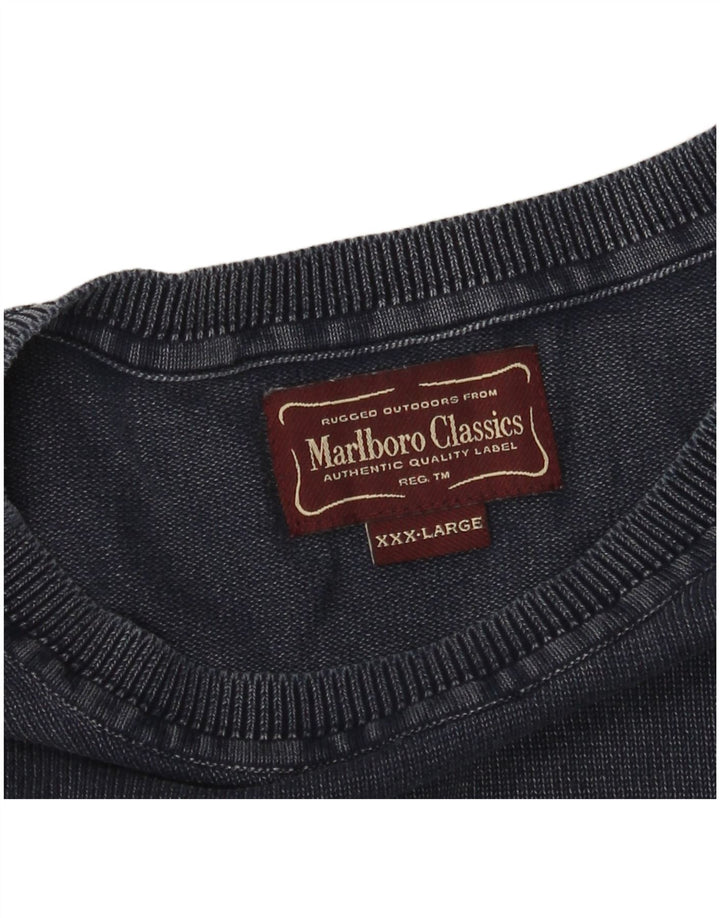 Мужской свитер Marlboro Classics с круглым вырезом 3XL, темно-синий