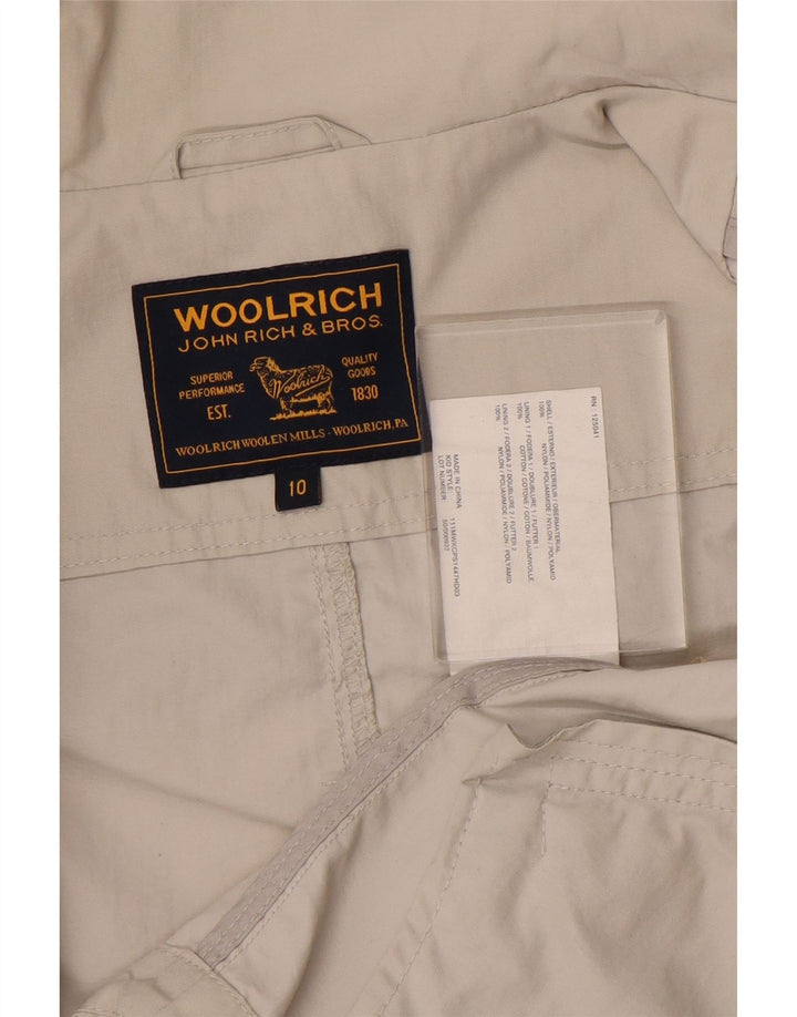 Куртка-бомбер WOOLRICH для девочек 9–10 лет, серый нейлон