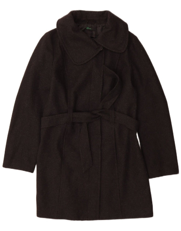 BENETTON Женское пальто IT 46 Большое Серое Шерстяное